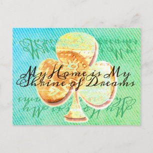 Carte Postale Toile jaune et vert avec votre texte