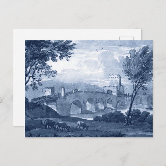 Carte Postale Toile pastorale - Pont (Devant / Derrière)