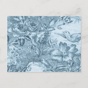 Carte Postale Toile Shabby Bleu