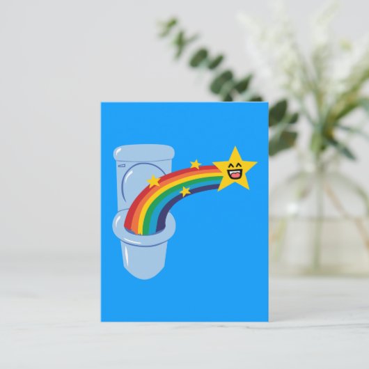 Carte Postale Toilette Arc-en-ciel (Debout devant)