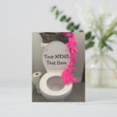 Carte Postale Toilette Bowl Funny Creer un MEME (Debout devant)