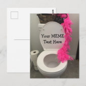 Carte Postale Toilette Bowl Funny Creer un MEME (Devant / Derrière)