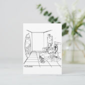 Carte Postale Toilette empêtrée par une fissure (Debout devant)