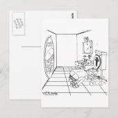 Carte Postale Toilette empêtrée par une fissure (Devant / Derrière)