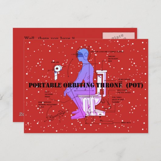 Carte Postale TOILETTE SPATIALE par Jetpackcorps (Devant / Derrière)