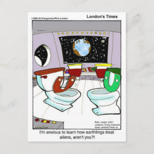 Carte Postale Toilettes de l'espace extraterrestre T-shirts drôl