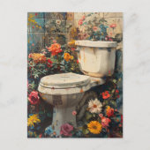 Carte Postale Toilettes récupérées par la nature (Devant)