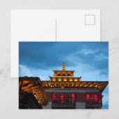 Carte Postale Toit bouddhiste Dzong (Devant / Derrière)
