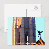 Carte Postale Toit de la cathédrale Sant Feliu, Girona, Espagne (Devant / Derrière)