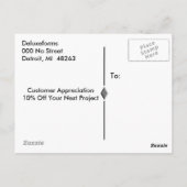 Carte Postale Toit noir Merci (Dos)