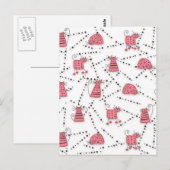 Carte Postale Toits de chat rose (Devant / Derrière)