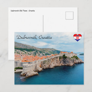 Carte Postale Toits et murs célèbres de la vieille ville de Dubr