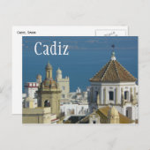 Carte Postale Toits, Mer Méditerranée, Cadix, Espagne (Devant / Derrière)