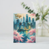 Carte postale Tokyo Cherry Blossoms - Sakura avec (Debout devant)