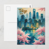 Carte postale Tokyo Cherry Blossoms - Sakura avec (Devant / Derrière)