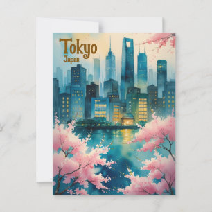 Carte postale Tokyo Cherry Blossoms - Sakura avec