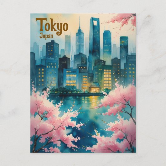 Carte postale Tokyo Cherry Blossoms - Sakura avec (Devant)