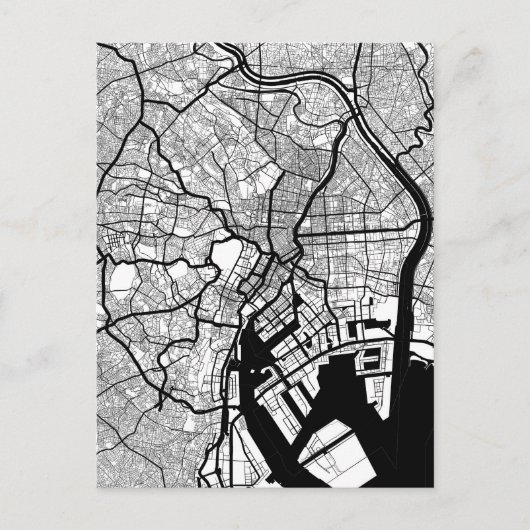 Carte Postale Tokyo Japan Map (Devant)