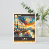 Carte Postale Tokyo, Japon | Peinture Vintage (Debout devant)