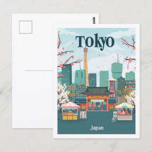 Carte Postale Tokyo Japon Vintage célèbre lieu de voyage