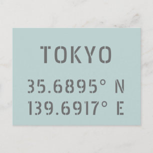 Carte Postale Tokyo Latitude & Longitude