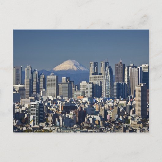 Carte Postale Tokyo, Shinjuku District Skyline, Mont Fuji, (Devant)