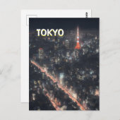 Carte Postale Tokyo Street At Night (Devant / Derrière)