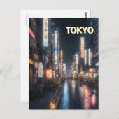 Carte Postale Tokyo Street At Night (Devant / Derrière)