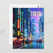 Carte Postale Tokyo Street At Night (Devant / Derrière)