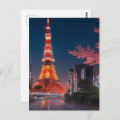 Carte Postale Tokyo Street At Night (Devant / Derrière)