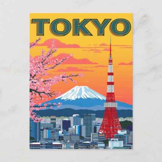 Carte Postale Tokyo Sunset and Mount Fuji (Devant)