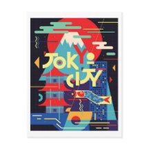Tokyo ville, Japon, illustration, voyage vintage