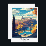 Carte Postale Toledo Espagne Voyage Vintage Illustration<br><div class="desc">Toledo Espagne Travel Art Illustration Vintage</div>