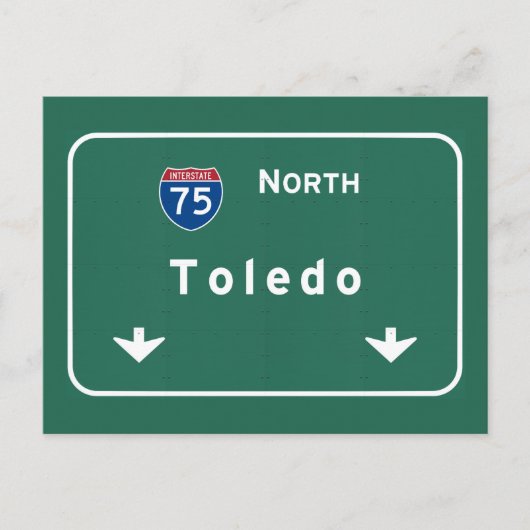 Carte Postale Toledo Ohio oh Autoroute Interstate Autoroute : (Devant)
