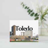 Carte Postale Toledo Ohio Skyline avec Toledo dans le ciel (Debout devant)