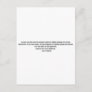 Carte Postale Tolstoï citation végétarienne