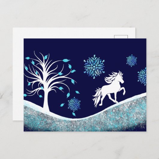 Carte Postale Tölter dans la neige (Devant / Derrière)