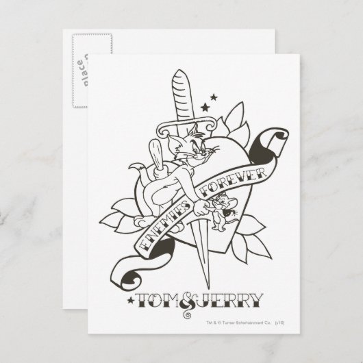 Carte Postale Tom et Jerry Ennemis pour toujours 1 (Devant / Derrière)