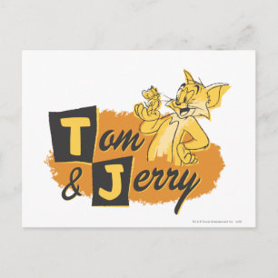 Carte Postale Tom et Jerry Mouse en Paw Logo