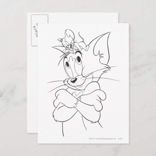 Carte Postale Tom et Jerry On Head (Devant / Derrière)