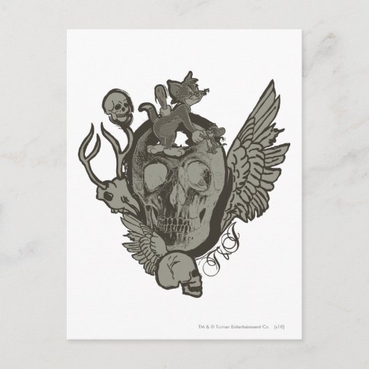 Carte Postale Tom et Jerry Skull (Devant)