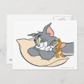 Carte Postale Tom et Jerry sur le Coussin (Devant / Derrière)