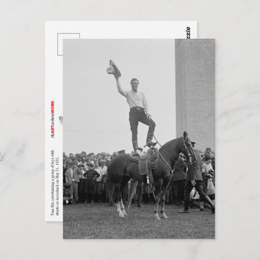 Carte Postale Tom Mix Divertissant Un Groupe De Garçons (Devant / Derrière)