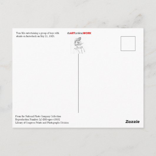 Carte Postale Tom Mix Divertissant Un Groupe De Garçons (Dos)