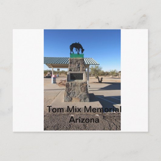 Carte Postale Tom Mix Memorial Arizona (Devant)