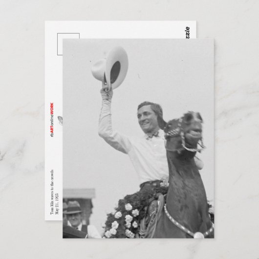 Carte Postale Tom Mix Vague Son Casquette (Devant / Derrière)