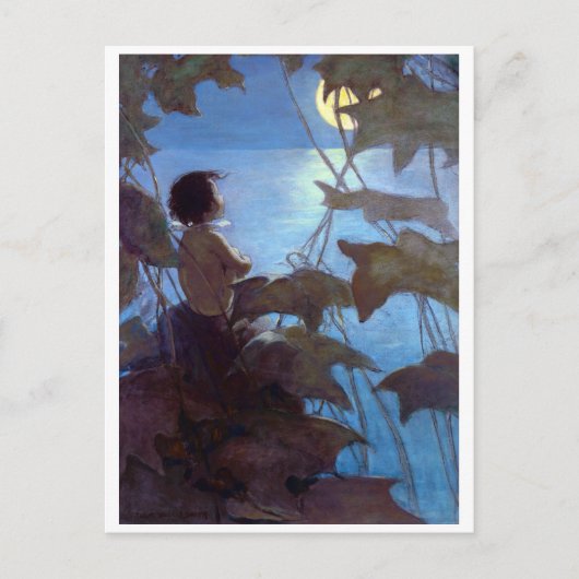 Carte Postale Tom regardant la Lune, Jessie Willcox Smith (Devant)