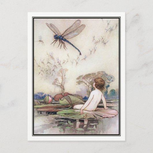 Carte Postale Tom rencontre la libellule de Warwick Goble (Devant)