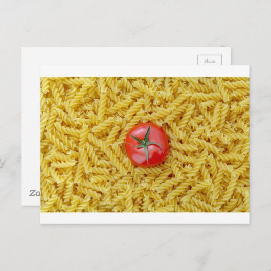 Carte Postale Tomate aux pâtes fusilli (Devant / Derrière)