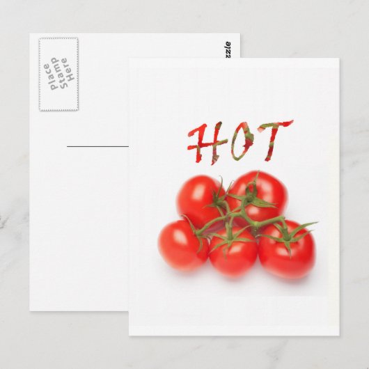 Carte Postale Tomate chaude (Devant / Derrière)